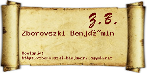 Zborovszki Benjámin névjegykártya